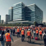 Simulacro nacional de sismo en Guatemala 2026 con brigadas empresariales organizadas durante evacuación